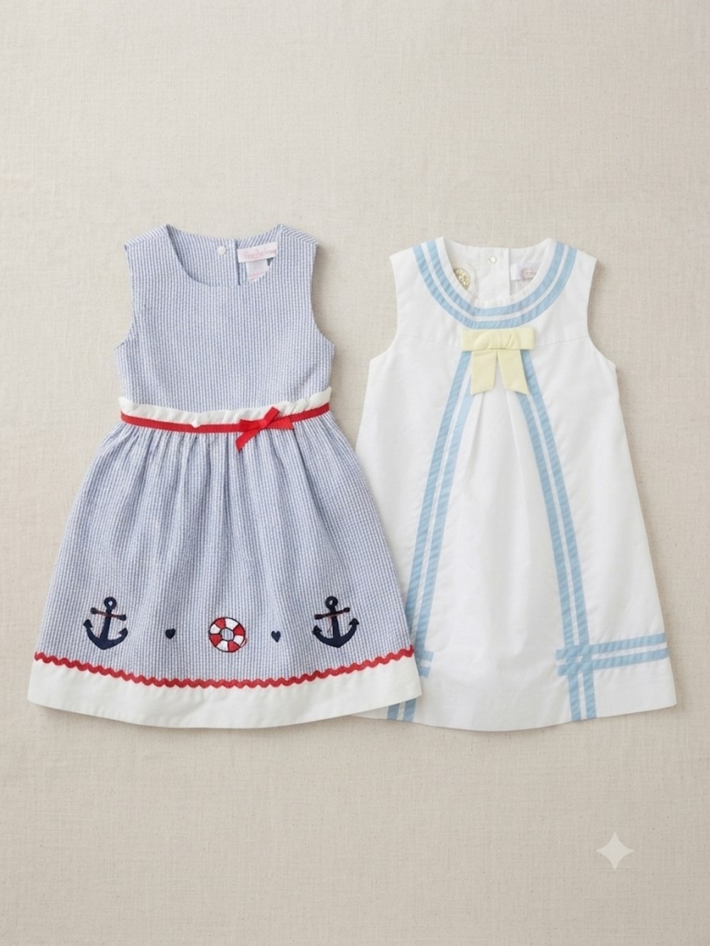 Cute Nautical Summer Dress Bundle 3T-4T Sailor Seersucker